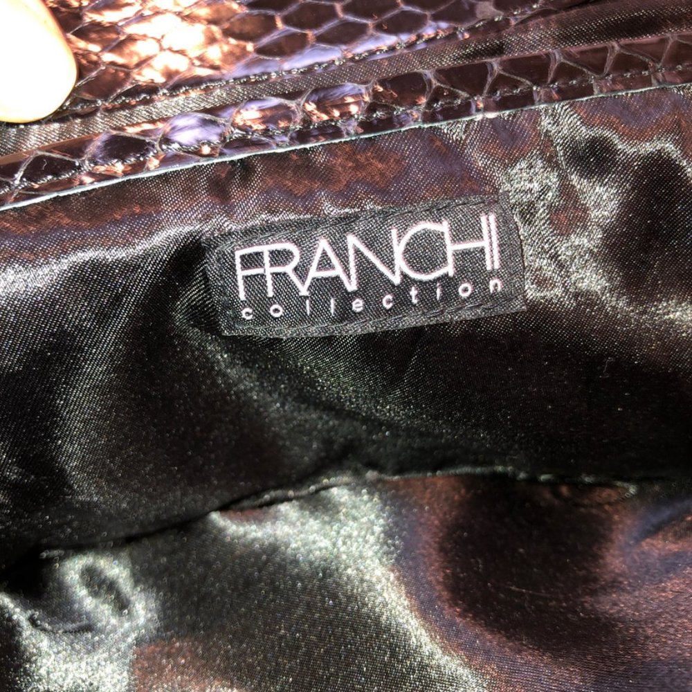 Franchi Collection Black Python Snakeskin Clutch … - image 2